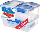 Набор контейнеров Sistema Fresh, 6 предметов, голубой 921760