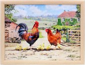 Поднос с подушкой Lesser & Pavey Петушки и курочки 44x34см LP94175