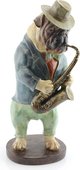 Статуэтка собака Саксофонист 40см The Leonardo Collection LP27585