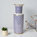 Ваза ИФЗ Цилиндрическая, Кобальтовая сетка, 27см, настольная, фарфор 80.07398.00.1