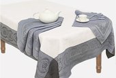 Скатерть Вирсавия 150x250 + 6 салфеток 49x49 белая Белорусский лён 11c507/150x250/344/106