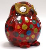 Копилка Pomme-Pidou Сова Errol красная в горох 148-00037/1