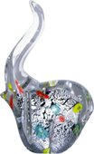 Фигурка стеклянная Серебряный слонёнок 10.5x15.5см Top Art Studio ZB1532-TA