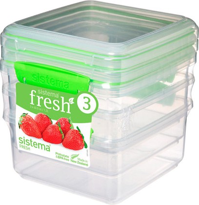 Набор контейнеров Sistema Fresh, 1.2л, 3шт, салатовый 951630