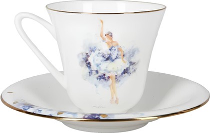 Чашка с блюдцем ИФЗ Сад, Фея нежности, 200мл, костяной фарфор 81.24854.00.1