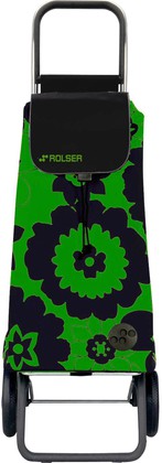 Сумка-тележка Rolser Flor, 2 колеса, складная, зелёно-чёрная PAC012verde/negro