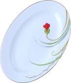 Блюдо овальное ИФЗ Премиум, Маки, 23см, костяной фарфор 80.06316.00.1