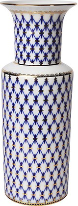 Ваза ИФЗ Цилиндрическая, Кобальтовая сетка, 27см, настольная, фарфор 80.07398.00.1