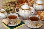 Сервиз чайный Дулёвский фарфор Голубая роза, Золотистый, 15 предметов С837