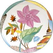 Тарелка декоративная ИФЗ Эллипс, Цветущий город, d275мм, фарфор 80.83754.00.1