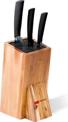 Omoikiri Набор из 3 ножей Mikadzo Imari Black, керамические чёрные лезвия, деревянная подставка 4992023