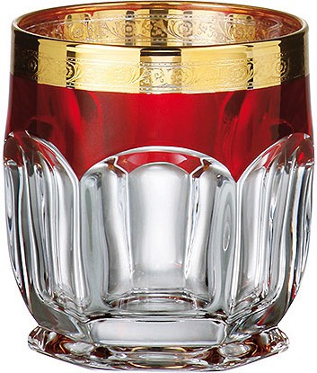 Стаканы для виски Crystalite Bohemia Сафари 6шт, 250мл, рубин, золото 2KD67K/0/432267/250