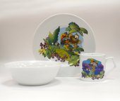 Набор для завтрака с рисунком Енот Porcelaine Czech Gold Hands DSKY25/3ИМП