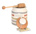 Ёмкость для мёда KitchenCraft Classic с деревянной ложкой, 450мл KCCCHONEY