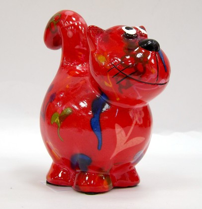 Копилка Pomme-Pidou Кошка, мини, красный 11.5x6.8x11.7см 148-00248/B