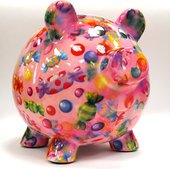 Копилка Pomme-Pidou Свинья Big Peggy XL розовая с конфетами 148-00026/B