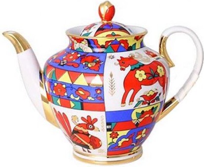 Чайник доливной ИФЗ Весенняя Народные узоры, 2000мл, фарфор 80.60810.00.1