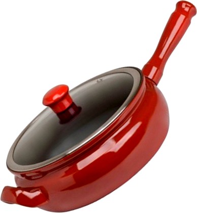 Ceraflame TERRINE Керамическая сковорода-гриль, красная, стеклянная крышка, диаметр 22см, 2л, артикул F27516422