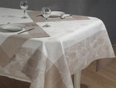Скатерть льняная "Ливень" 150x150см + 6 салфеток 48x48см, бежевая Белорусский лён 12c520/150x150/746/33