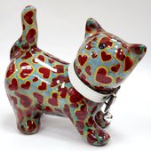 Копилка Кошка KITTY голубая с сердечками Pomme-Pidou 148-00021/3