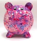 Копилка Pomme-Pidou Свинья Big Peggy XL розовая с сердечками 148-00026/D