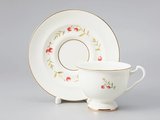 Чашка с блюдцем ИФЗ Айседора Клюква, 240мл, костяной фарфор 81.27539.00.1