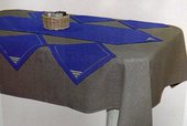 Скатерть "Торжество" 140x250см + дорожка + 12 салфеток 27x27, синяя Белорусский лён 11c85/140х250/0/330