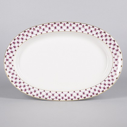 Блюдо овальное ИФЗ Молодежная, Сетка-Блюз, 28х20см, фарфор 80.82280.00.1