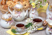 Сервиз чайный Дулёвский фарфор Голубая роза, Праздничный, 15 предметов ДС1656