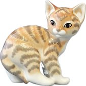 Статуэтка ИФЗ Кошка рыжая, 14см, ручная роспись, фарфор 82.44488.00.1