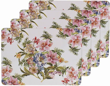 Подставки под тарелки на стол Lesser & Pavey Розовая лилия 4шт 29x22см LP93791