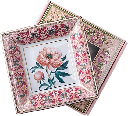 Подставка для мелочей ИФЗ Квадратная, Дивный пион, 16.4x16.4см, фарфор, подарочная упаковка 81.34212.00.1