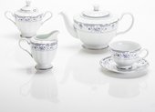 Сервиз чайный Porcelaine Czech Gold Hands Синий ситец 6 персон 17 предметов LUISA218WC/17
