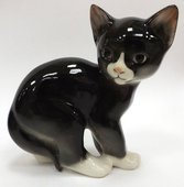 Статуэтка ИФЗ Кошка чёрная, 13.5см, фарфор 82.51744.00.1
