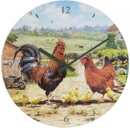 Часы настенные Lesser & Pavey Петушки и курочки d30см LP94176