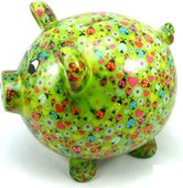 Копилка Pomme-Pidou Свинья Big Peggy XL зелёная с божьими коровками 148-00026/C