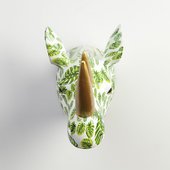 Фигура на стену Pomme-Pidou Носорог Лола, свежие папоротники 148-00224