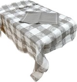 Скатерть льняная "Эклектика" 143x175см + 6 салфеток 33x50см, бежевая Белорусский лён 11c537/143x175/841/330