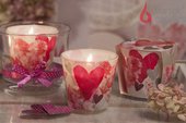 Свеча Сердца цветы, стакан Bartek Candles 5901685040587
