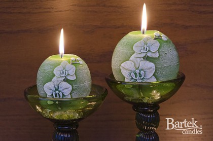 Свеча декоративная Bartek Candles Орхидея, шар, d8см 185041