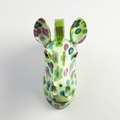 Фигура на стену Pomme-Pidou Зебра Зигги, зелёный в цветочек 148-00253
