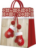 Пакет подарочный бумажный Paw Зимние варежки 26.5x33.5x13см AGB028505