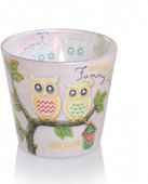 Свеча Смешные совы, стакан Bartek Candles 5901685046794