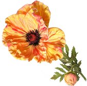 Цветок искусственный Мак королевский, коралловый, 75см Top Art Studio HSD0300-TA