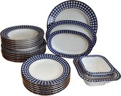 Сервиз столовый ИФЗ Молодежная Кобальтовая клетка, 24 предмета, 6 персон, фарфор 81.20941.00.1