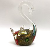 Фигурка стеклянная Серебряный лебедь 9.5x16см Top Art Studio ZB1529-TA