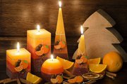 Свеча декоративная Bartek Candles Апельсин с корицей, шар 8см 5907602658637