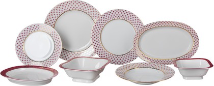 Cервиз столовый ИФЗ Молодёжная Сетка-Блюз, 24 предмета, фарфор 81.26393.00.1