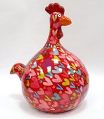 Копилка Курица BIG MARIE красная с сердечками Pomme-Pidou 148-00125/2