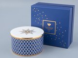 Шкатулка ИФЗ Идиллия Индиго 13x7см, костяной фарфор, подарочная упаковка 81.32124.00.1